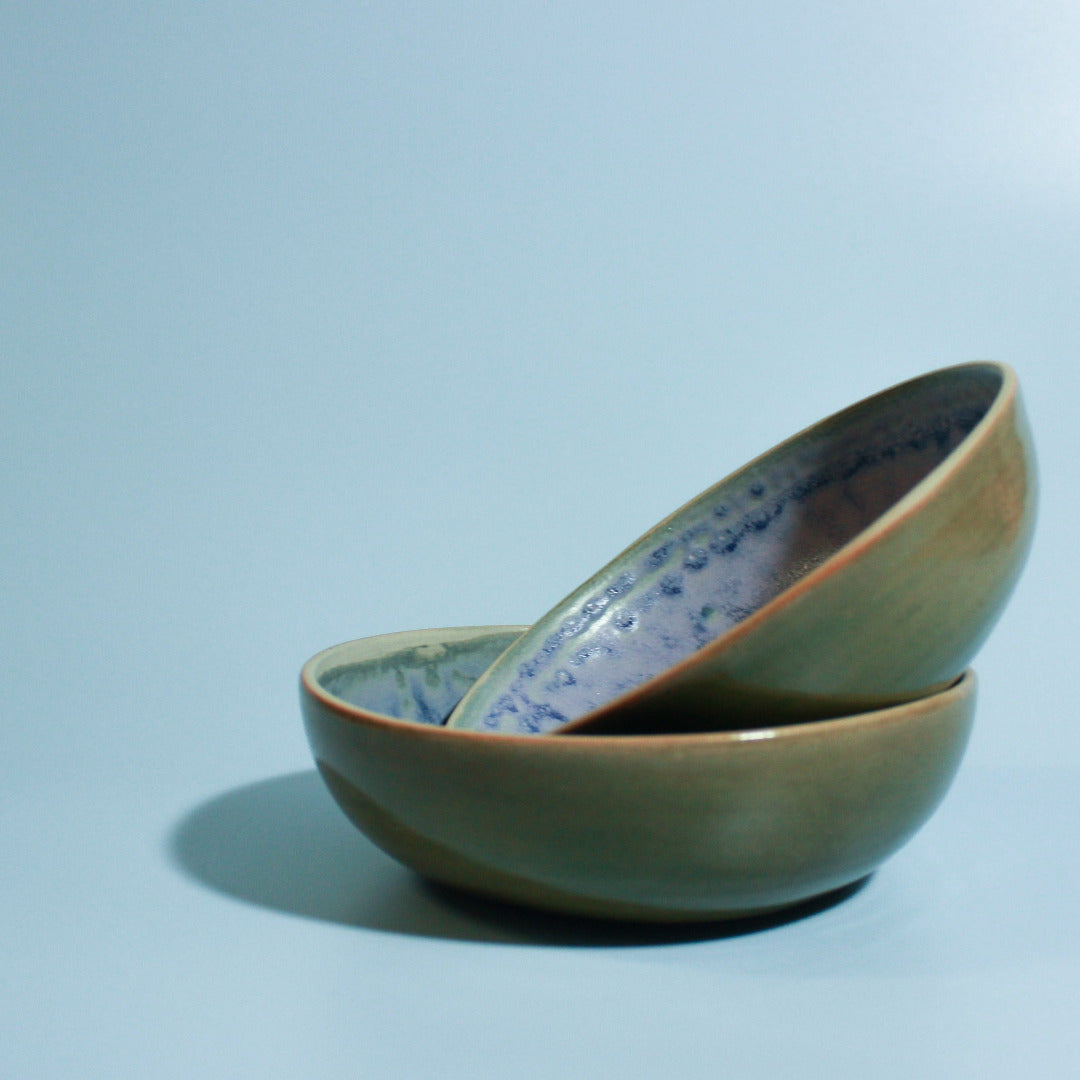 Medio Sopero handgetöpferte peruanische blau lila Schüssel